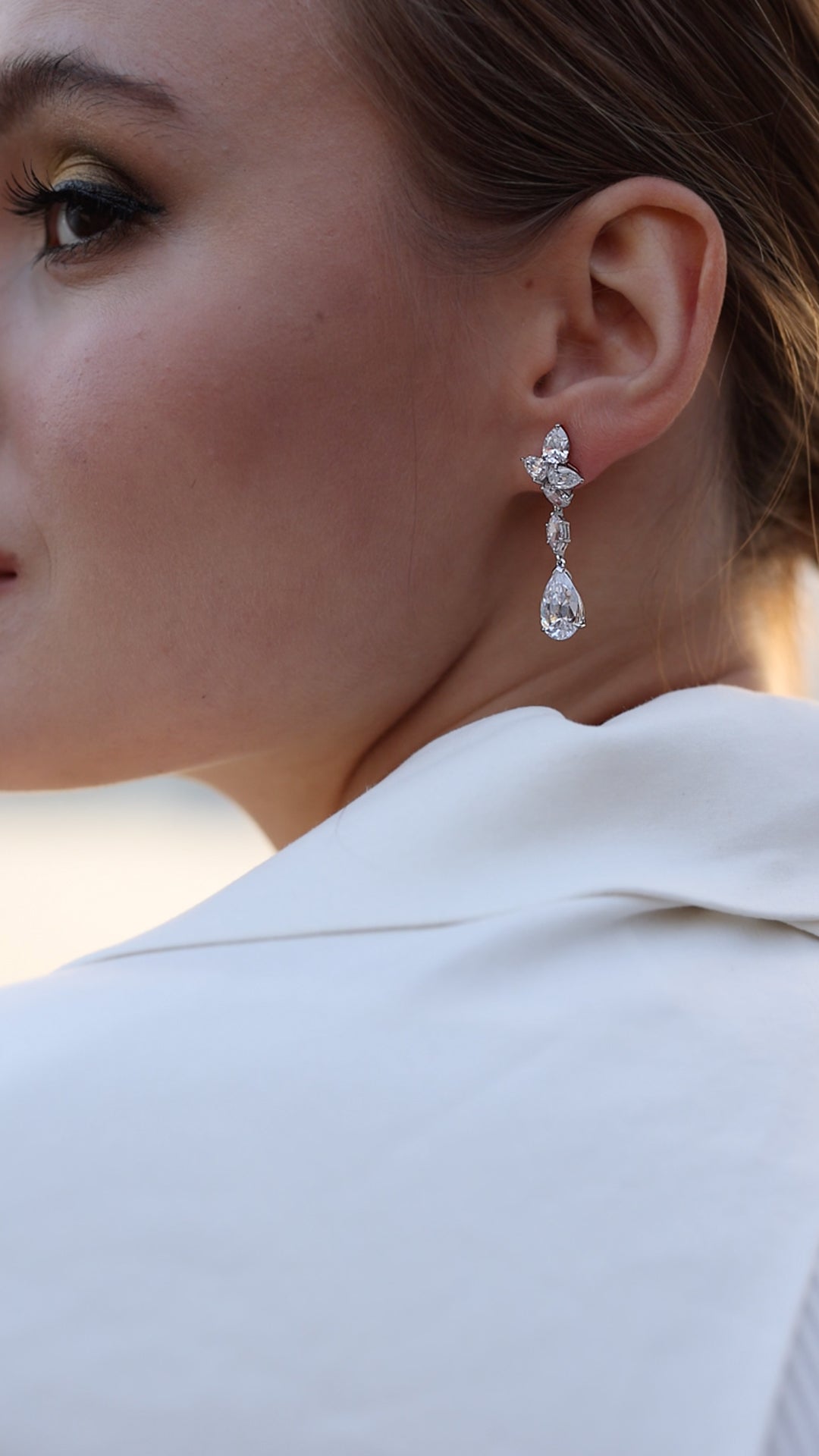 Josie Crosscut Pear Drop Earrings by CARAT* LONDON – CARAT* London UK