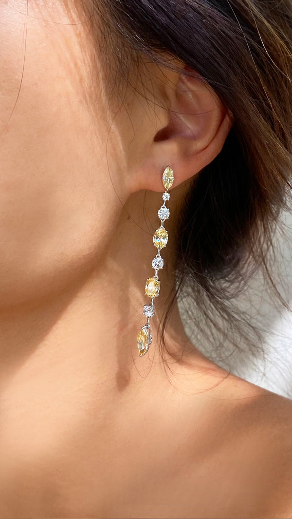 Joey Earrings Canary Yellow Sterling Silver