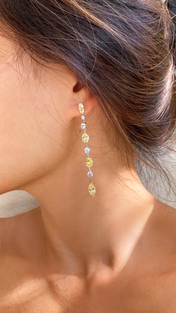 Joey Earrings Canary Yellow Sterling Silver