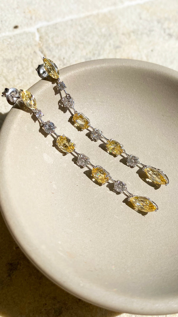Joey Earrings Canary Yellow Sterling Silver