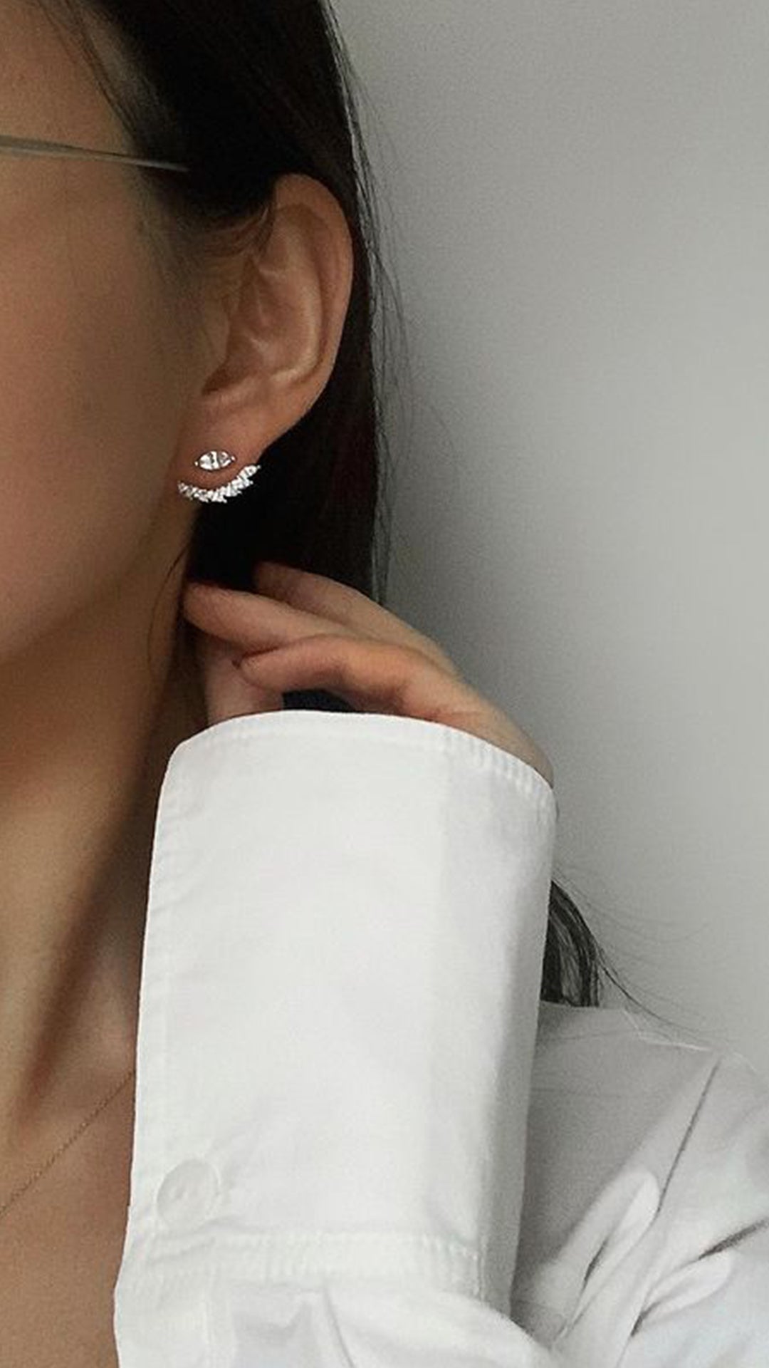 Lana Ear Jackets White Gold Plated