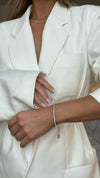 Dainty and stylish adjustable sterling silver tennis bracelet – perfect accessory