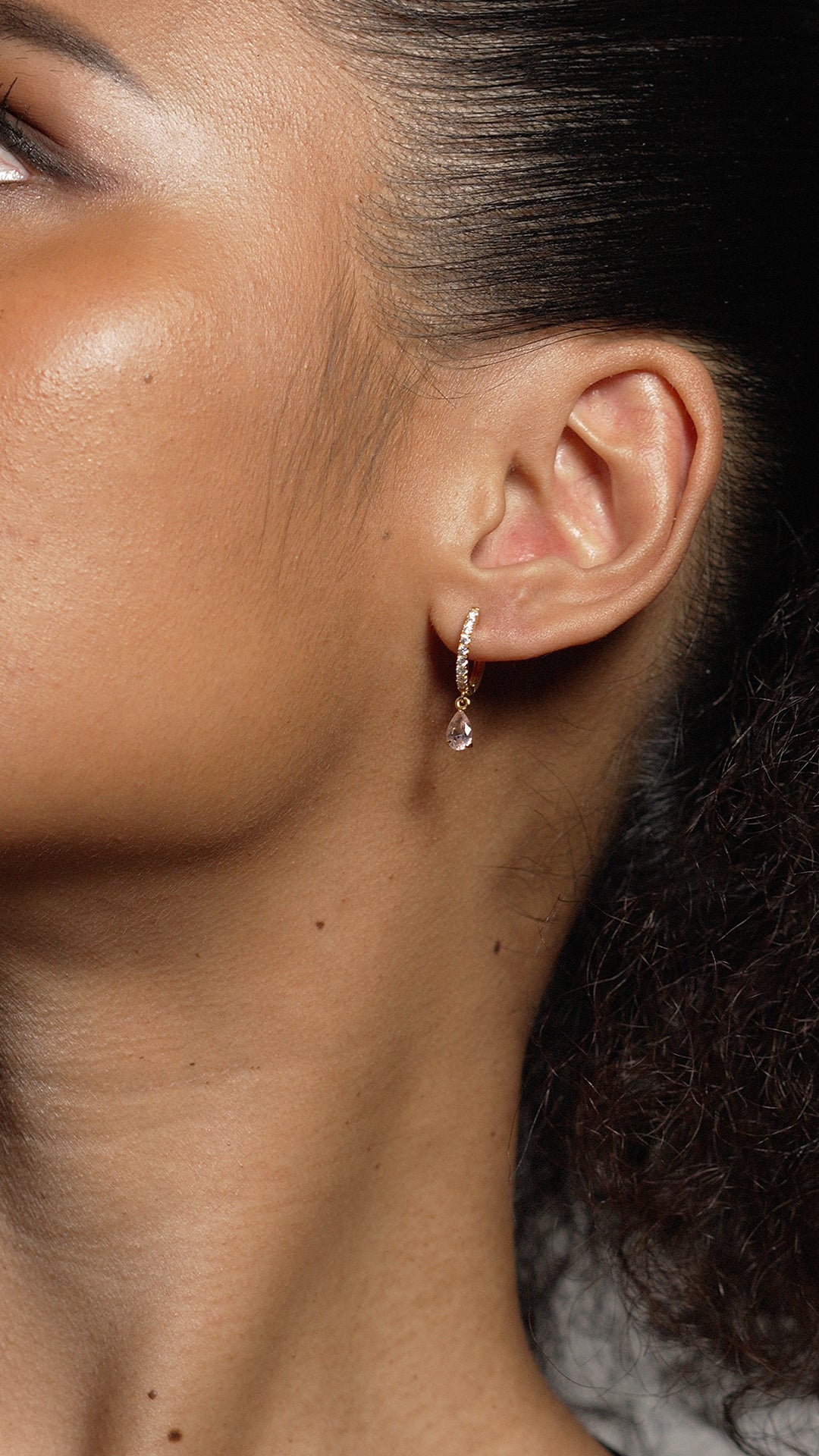 Leni Hoop Morganite Gold Vermeil
