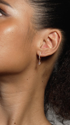 Leni Hoop Morganite Gold Vermeil