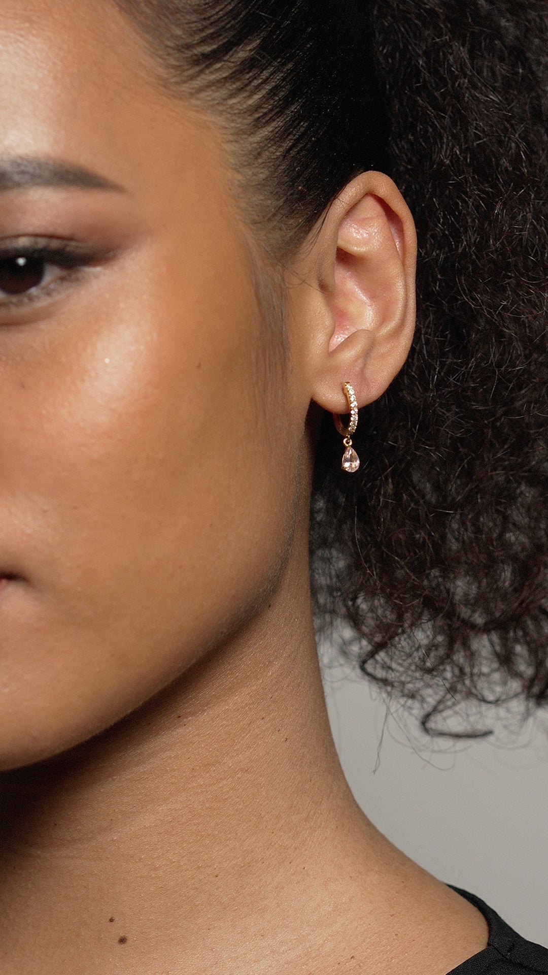 Leni Hoop Morganite Gold Vermeil