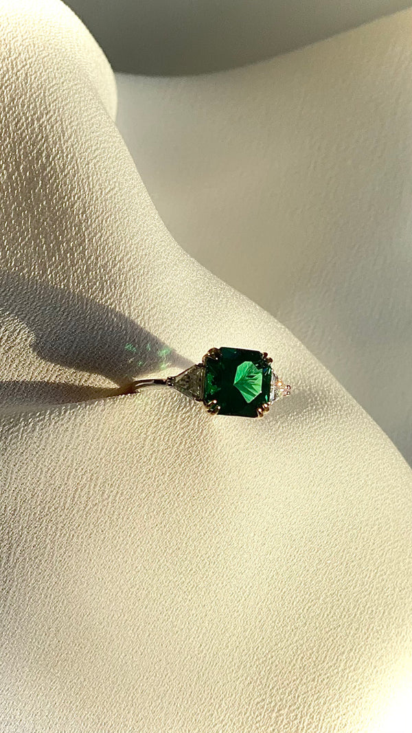 Leyton Flanders Emerald Ring Sterling Silver