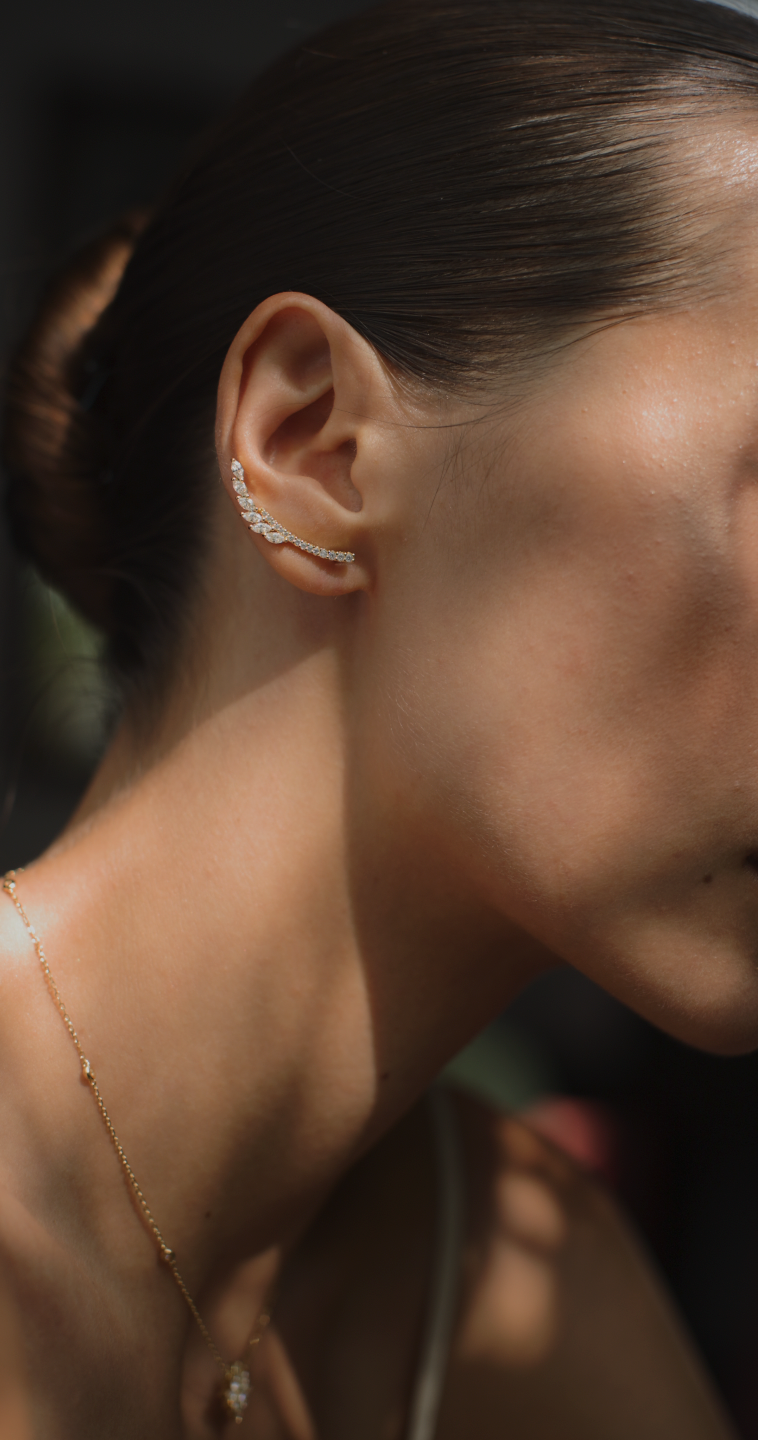 Livia Ear Climber Gold Vermeil