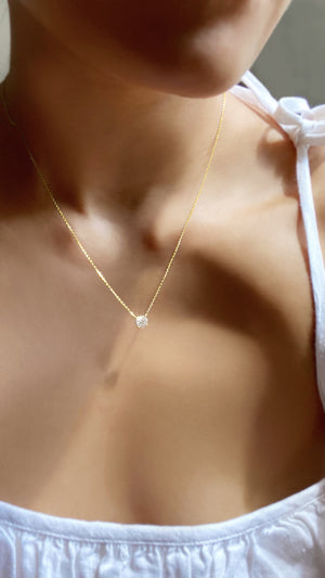 Small diamond clearance solitaire necklace