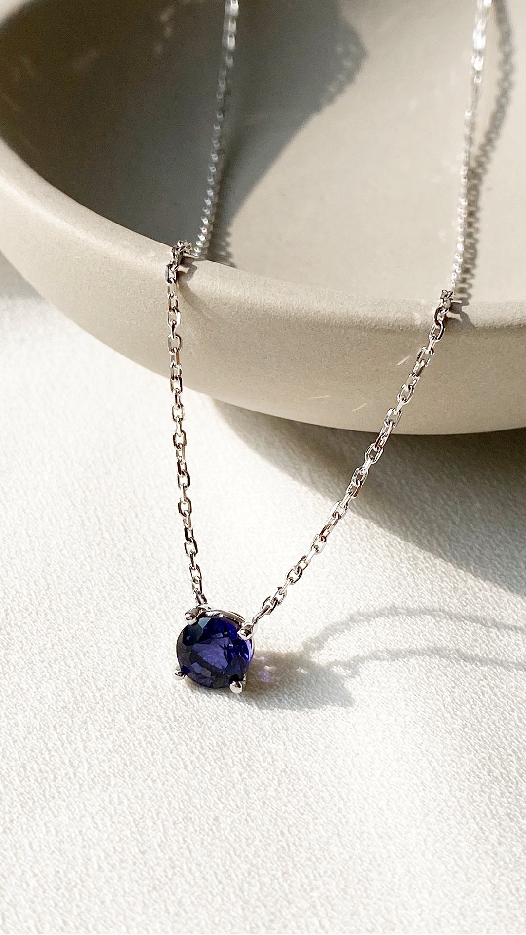 Loretta Necklace 1.00ct 18K White Gold Tanzanite Sapphire