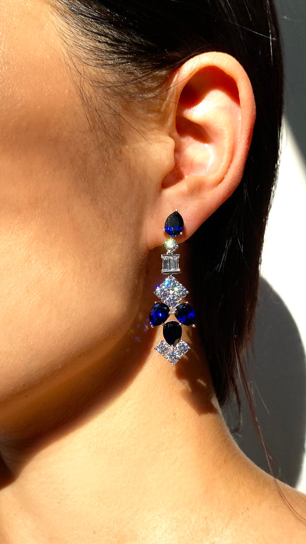 Lyla Earrings Sapphire Sterling Silver