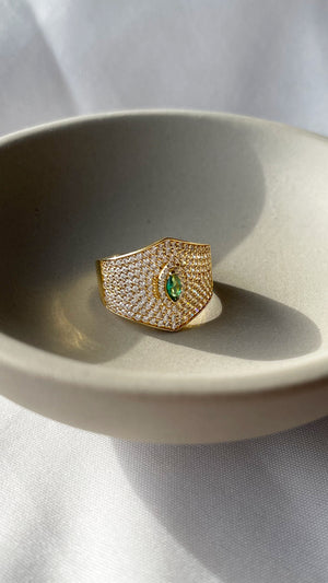 Makeda Emerald Ring 18K Gold Vermeil