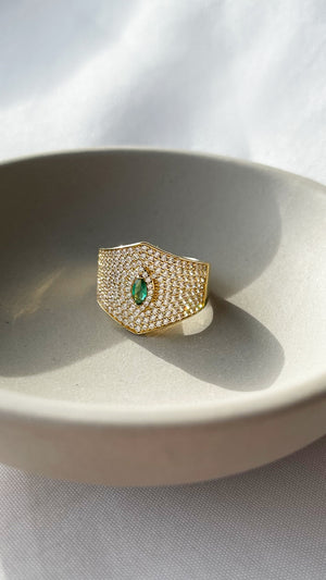 Makeda Emerald Ring 18K Gold Vermeil