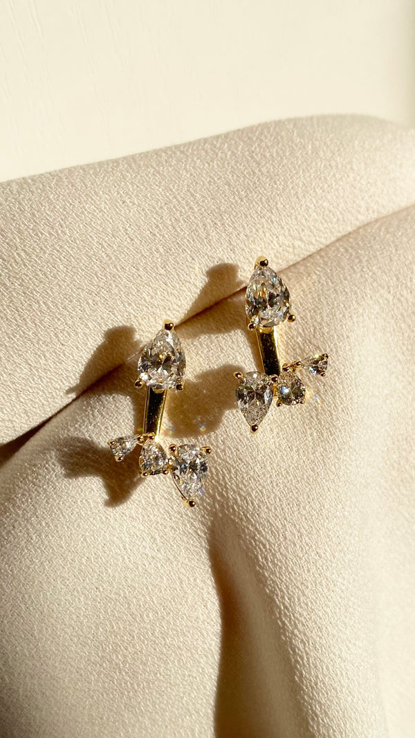 Navis Ear Jacket Earrings Gold Vermeil