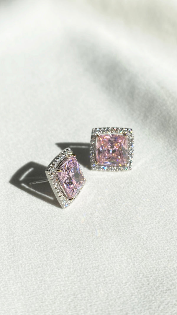 Nell Earrings Pink Sterling Silver