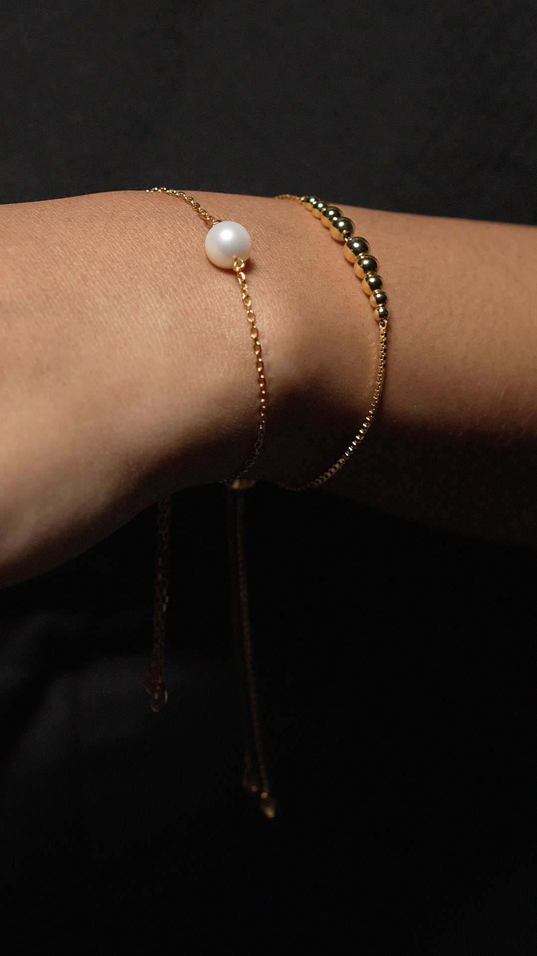 Cady Solitaire Pearl Bracelet Gold Vermeil