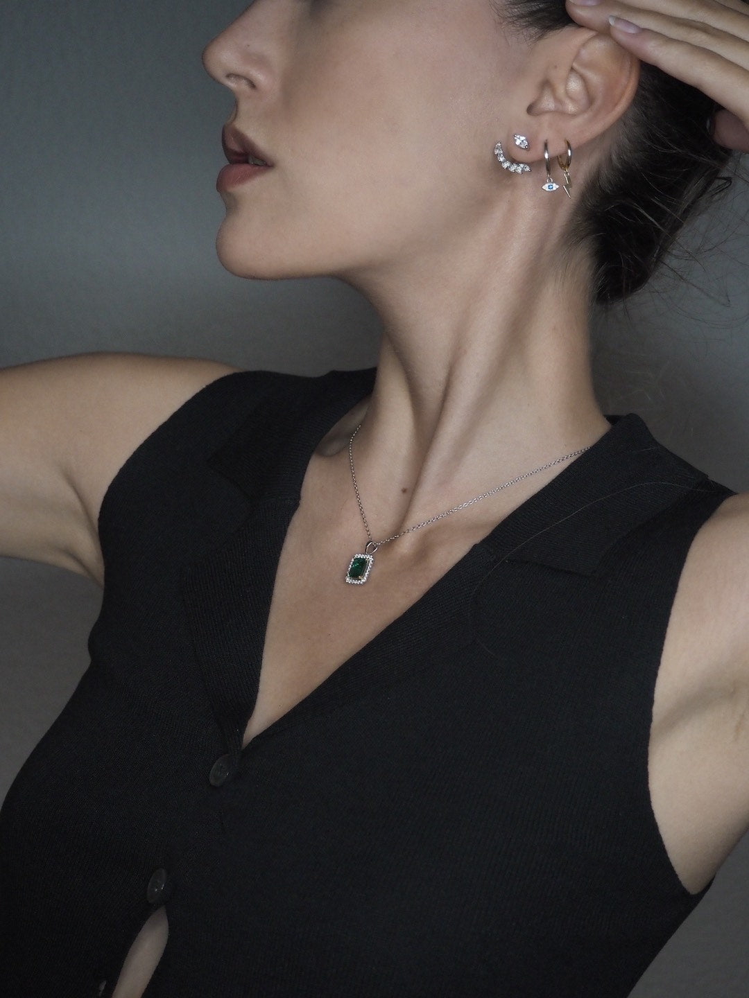 Eton Green Borderset Necklace