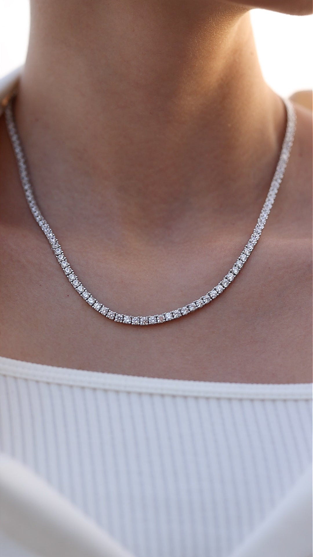 Prudence Necklace White Gold Plated