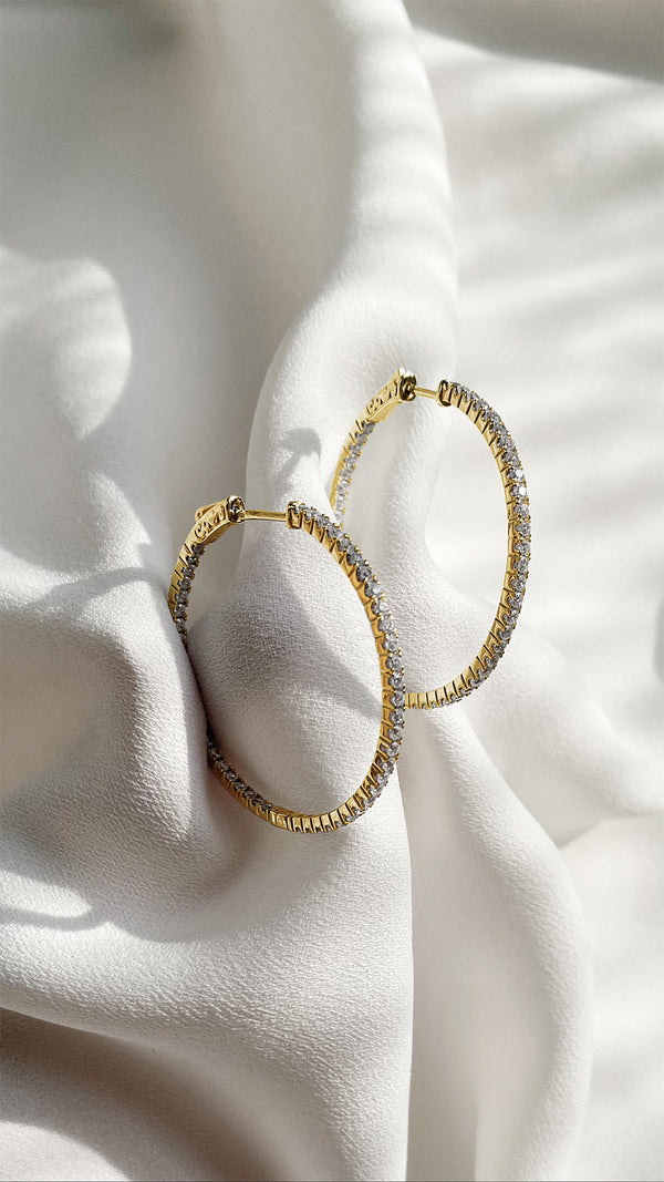 Paloma Large Hoop Earrings Gold Vermeil