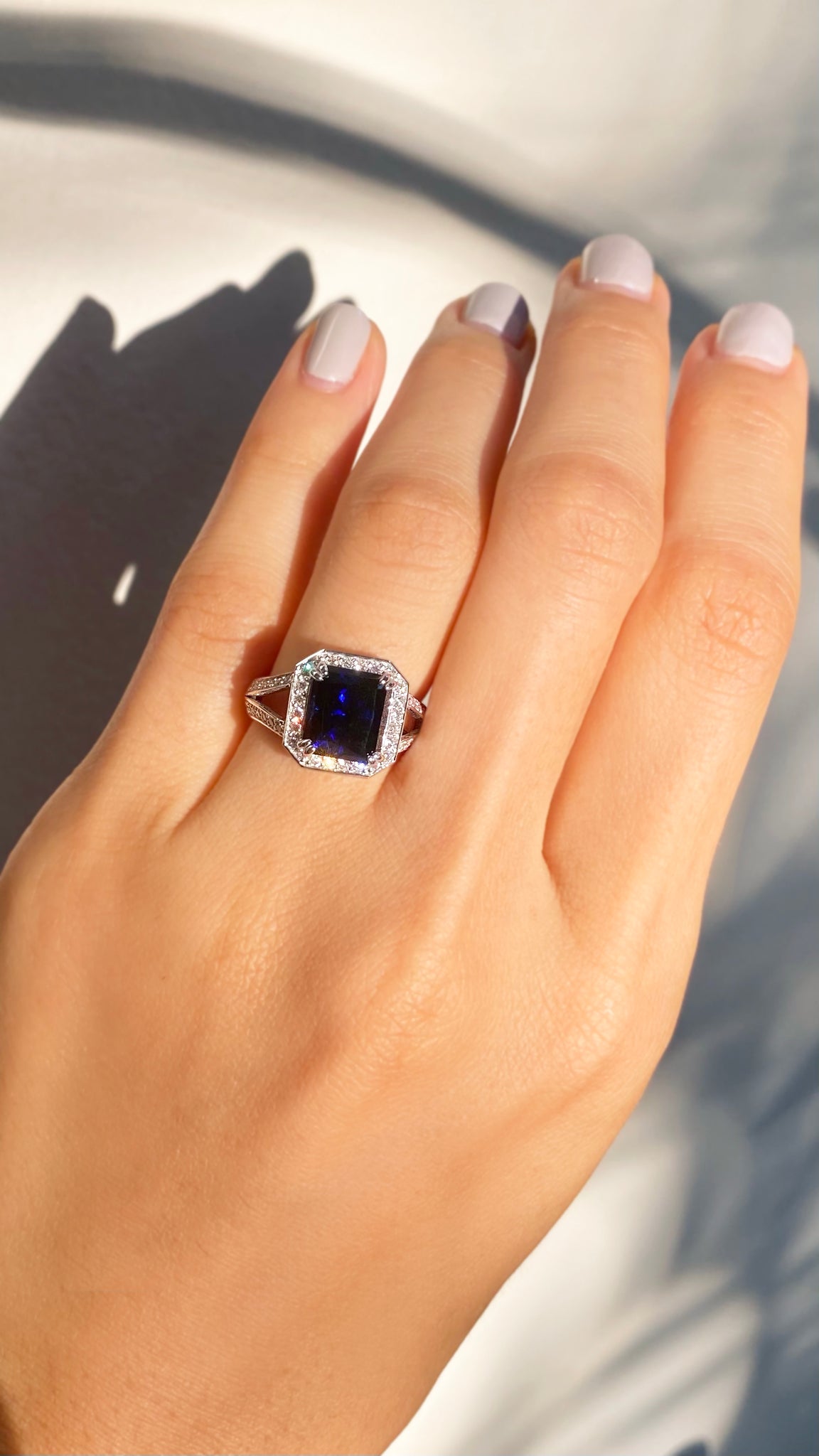 Percy Sapphire Ring Silver