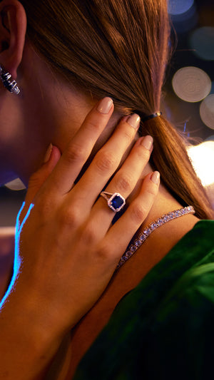 Percy Sapphire Ring Silver