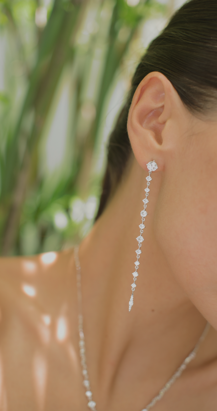 Long slim earrings discount