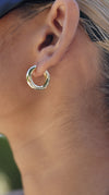 Haley Hoops Large White Gold Plated
