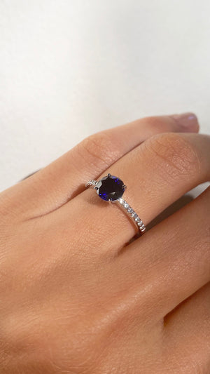 Pippa Sapphire Round Microset Ring