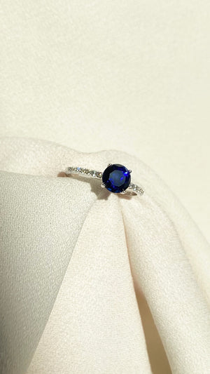 Pippa Sapphire Round Microset Ring