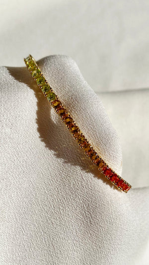 Rainbow Tennis Bracelet 18K Gold Vermeil