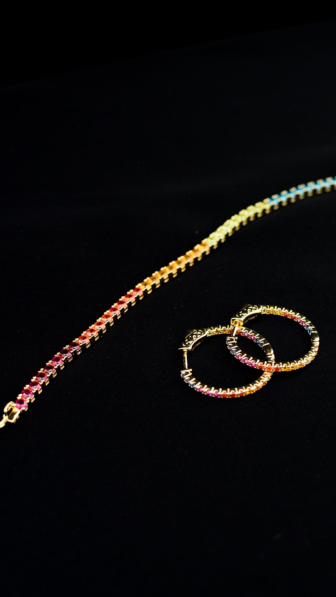 Rainbow Tennis Bracelet 18K Gold Vermeil