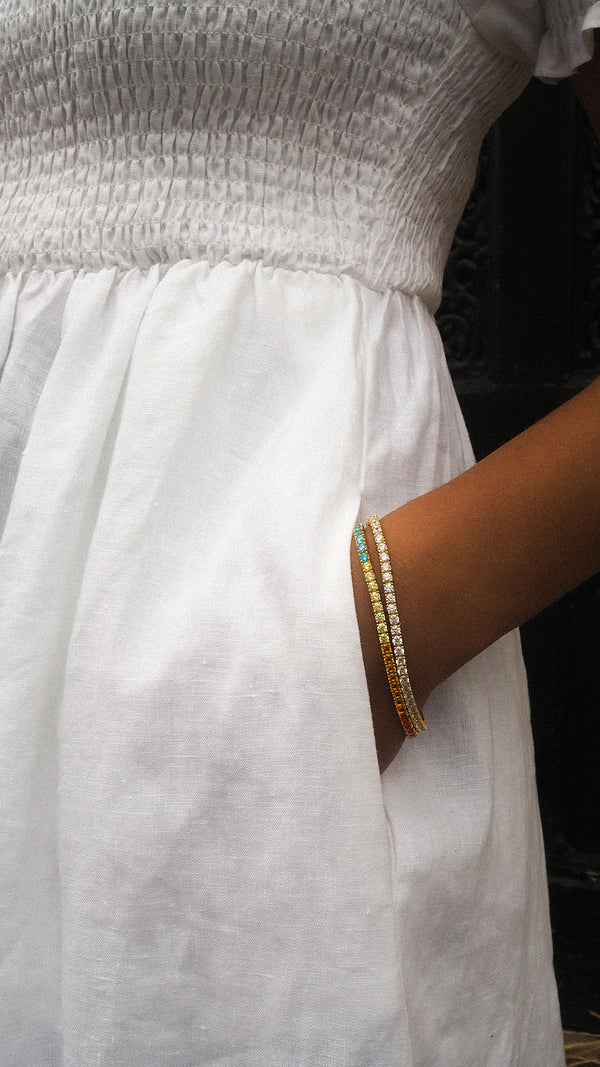 Rainbow Tennis Bracelet Gold Vermeil