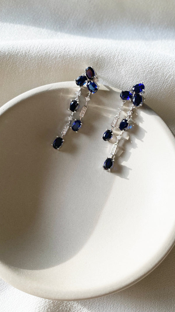 Robbie Earrings Sapphire Sterling Silver