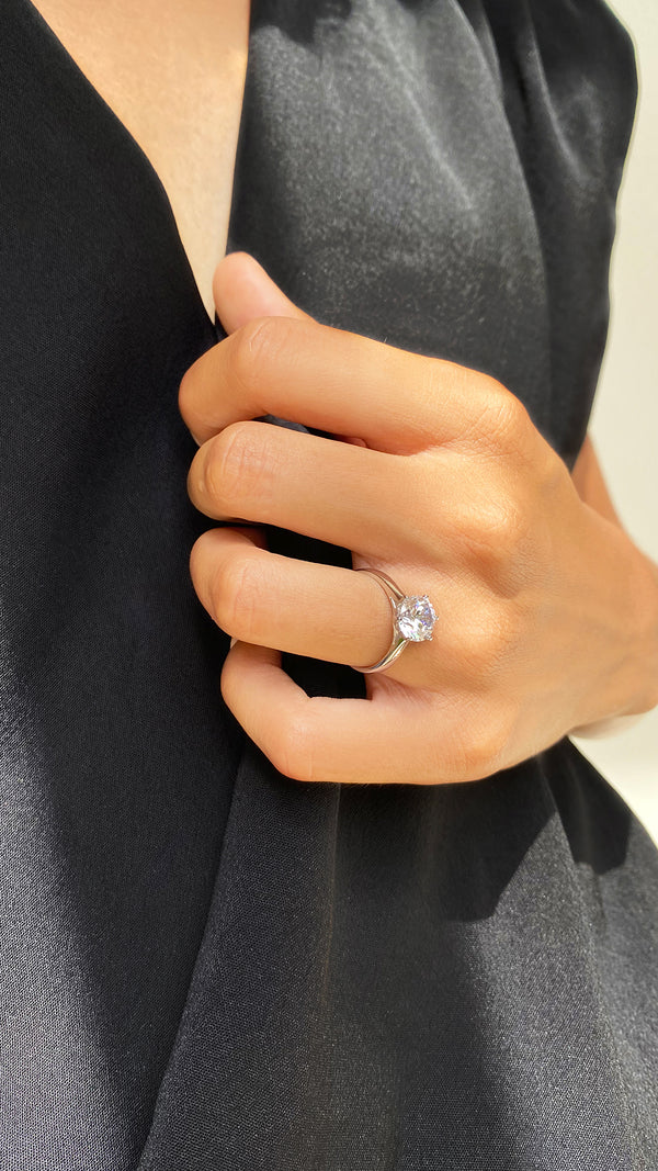 Rosey Round Solitaire Ring 2ct