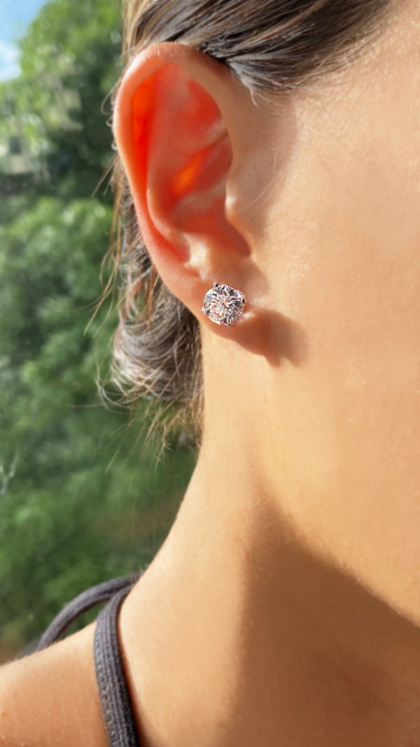 Rosey Stud Earrings 9K White Gold