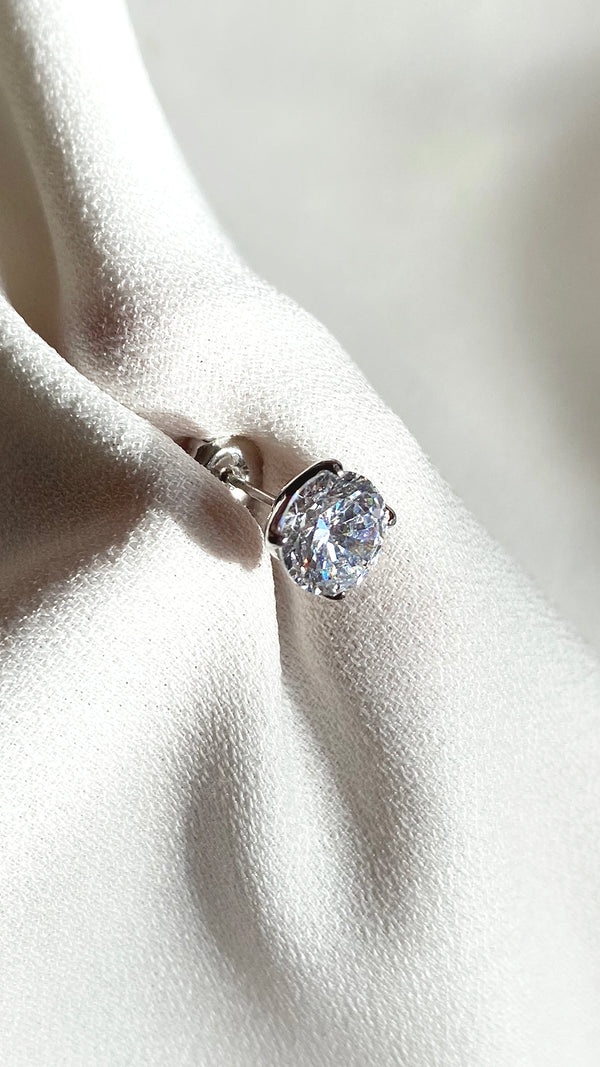 Rosey Stud Earrings 9K White Gold