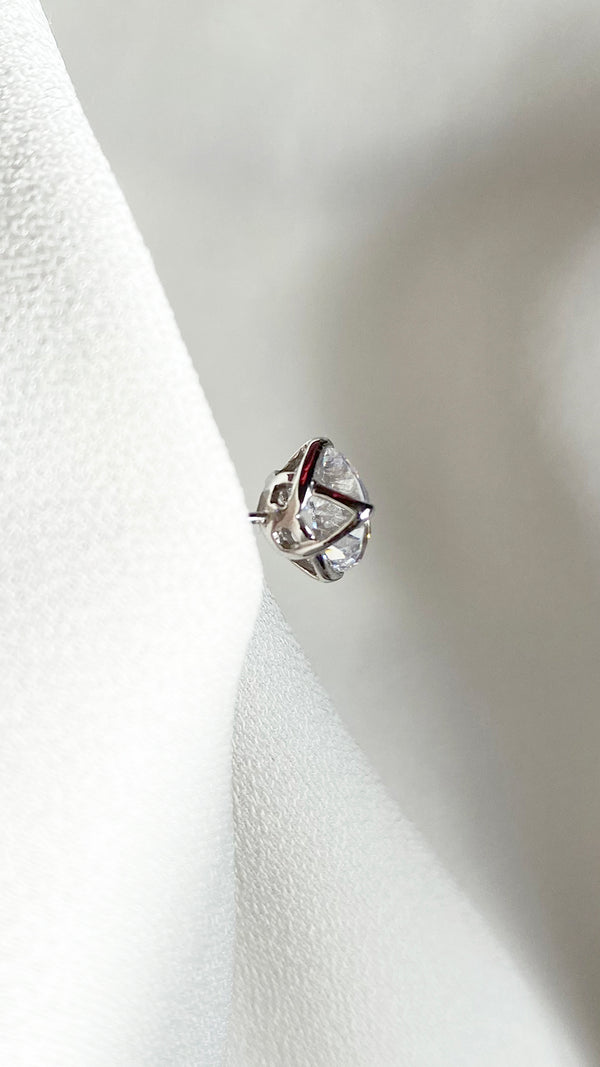 Rosey Stud Earrings 9K White Gold