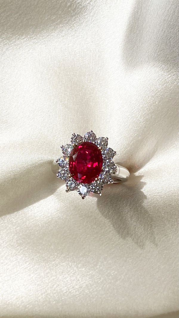 Rosemond Ruby Ring Sterling Silver