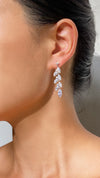 Sade Marquise Drop Chandelier Earrings White Gold Plated