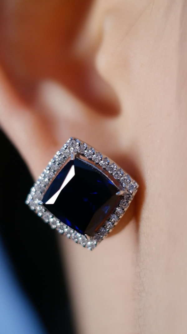 Nell Earrings Sapphire Sterling silver