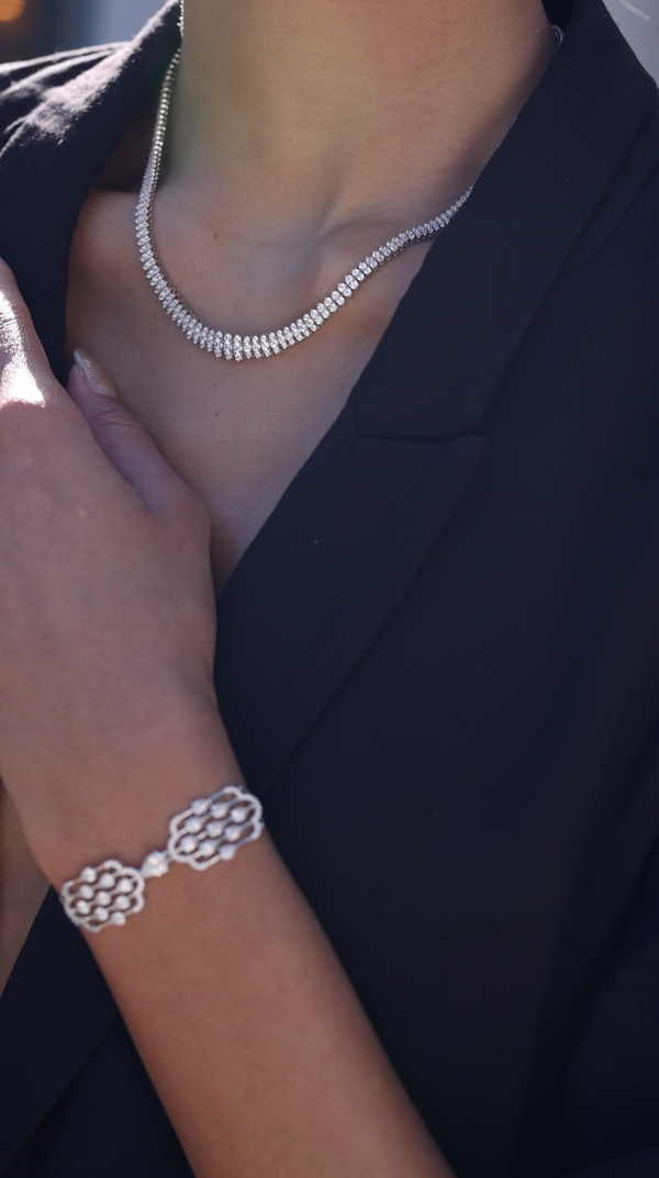 Sidonie Necklace White Gold Plated