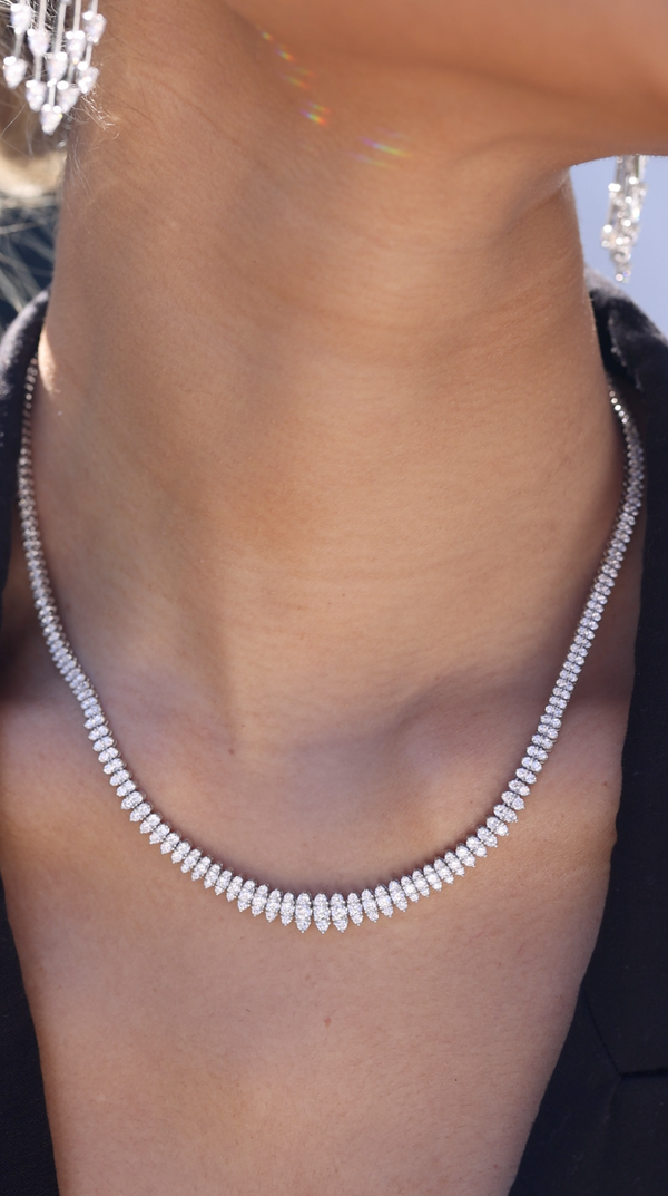 Sidonie Necklace White Gold Plated