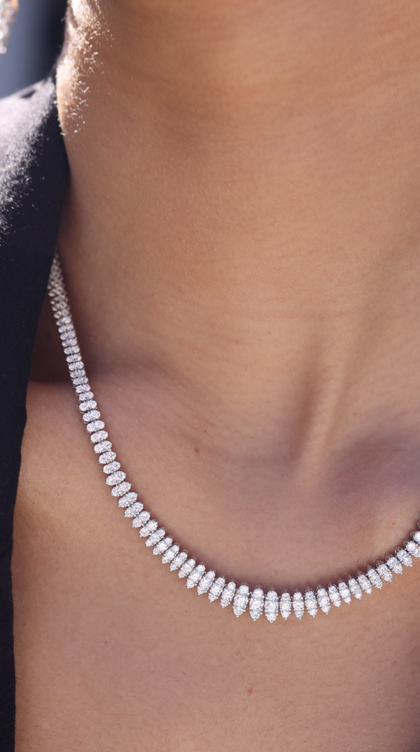 Sidonie Necklace White Gold Plated