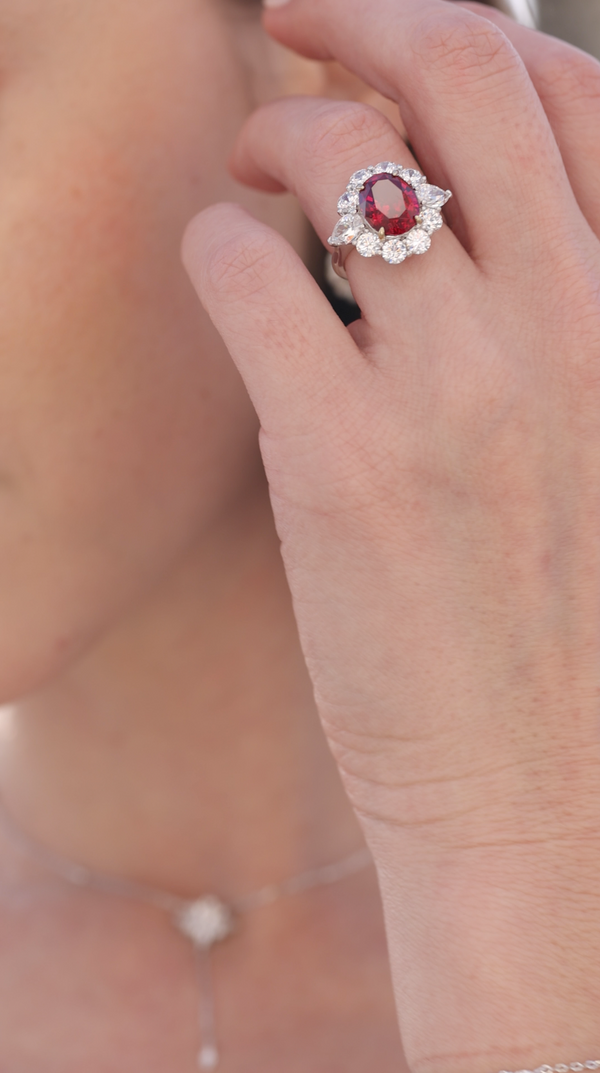 Carmine Ring Ruby Sterling Silver