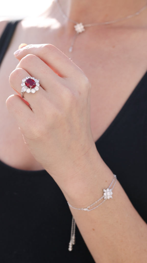 Carmine Ring Ruby Sterling Silver
