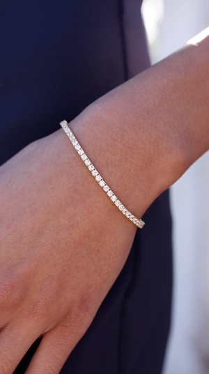 Francine Round Prong Tennis Bracelet Gold Vermeil