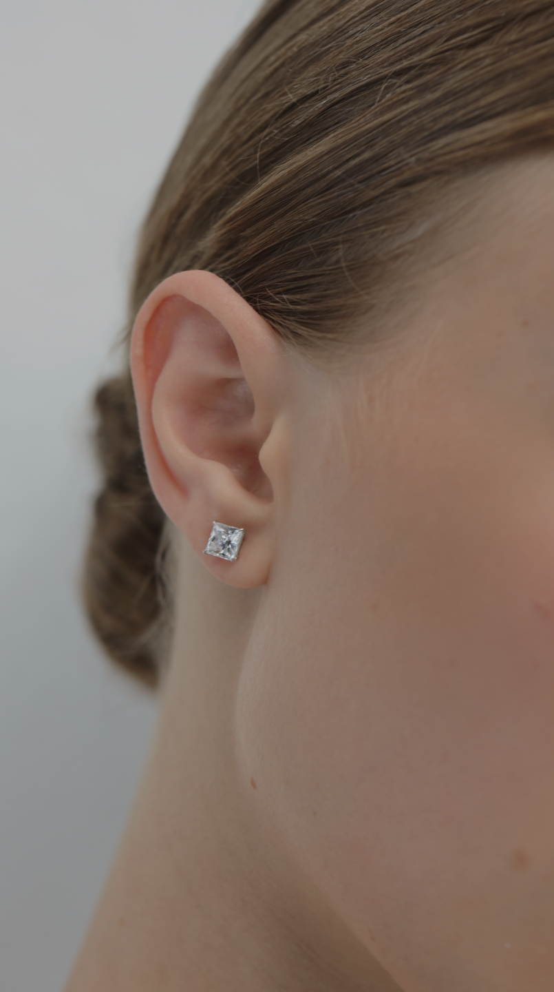 Chester Princess Studs White Gold