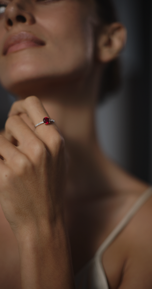 Pippa Ruby Round Microset Ring