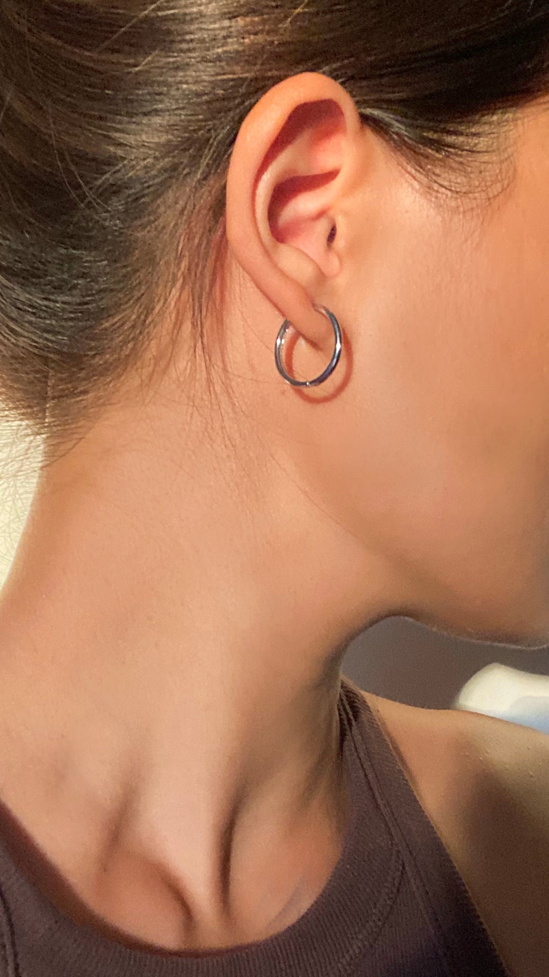 Senna Hoop Earrings 9K White Gold