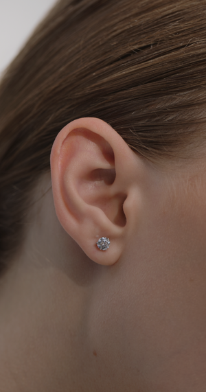 Simple Single Round Stud Silver