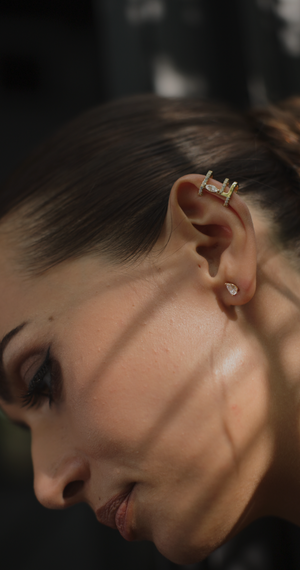 Pear Stud Silver